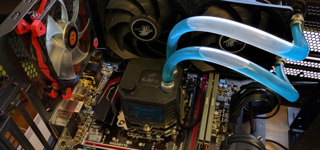 Electric blue liquid cooling. Cool!