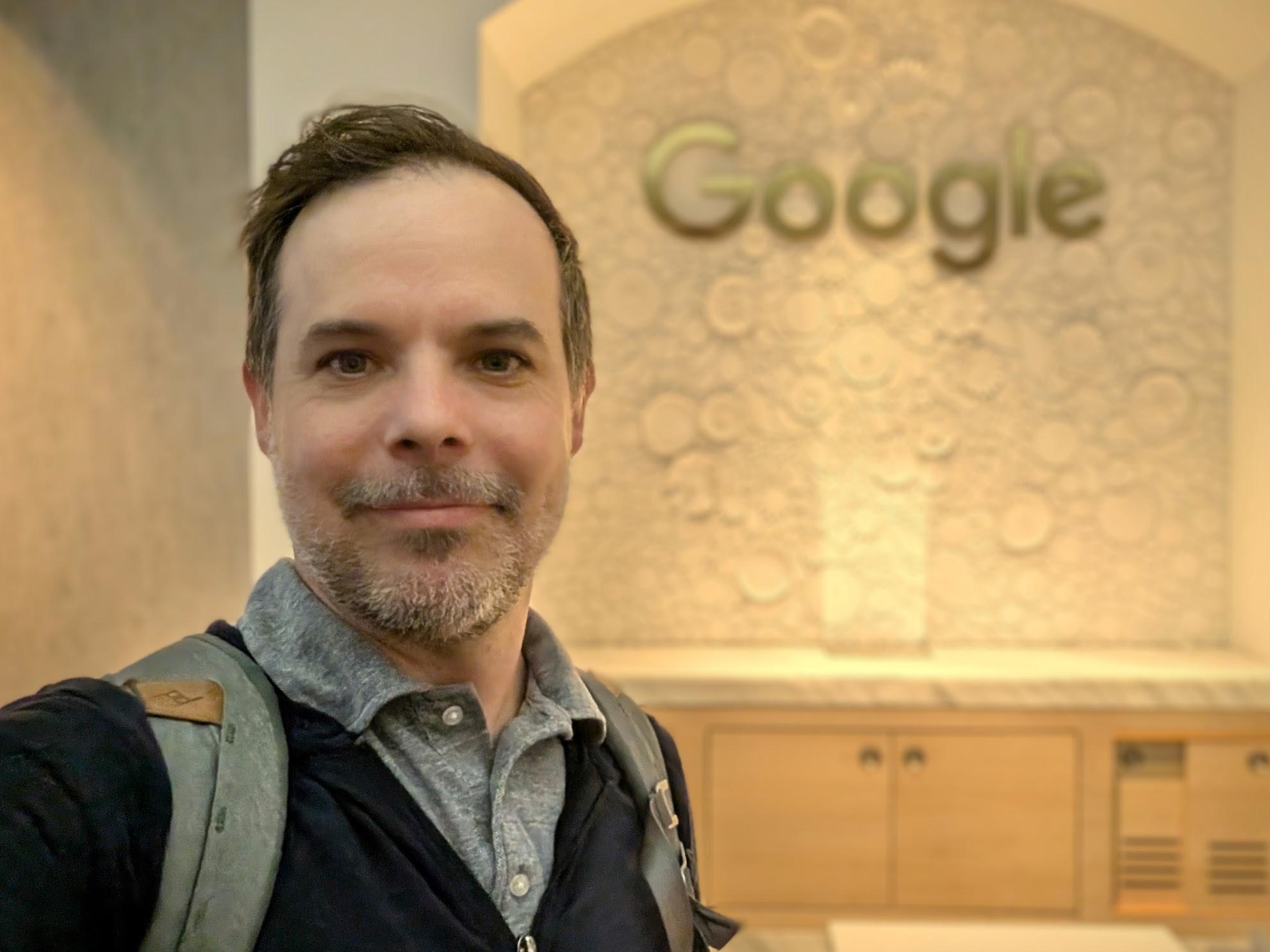 Timothy in a Google Lobby